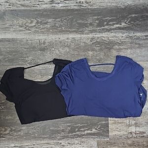 Old Navy Black and Navy Short Sleeve Active Tees